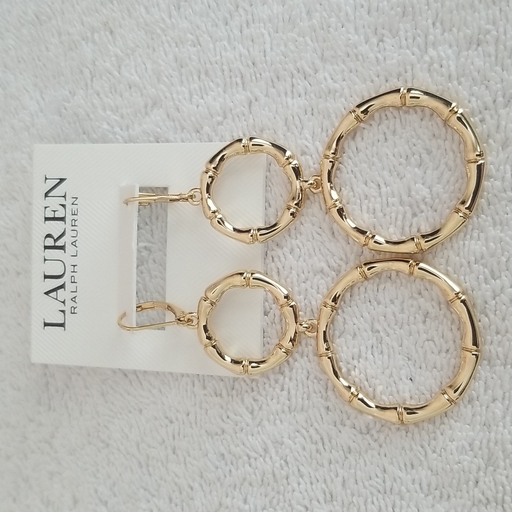 New Ralph Lauren Bamboo Drop Earrings